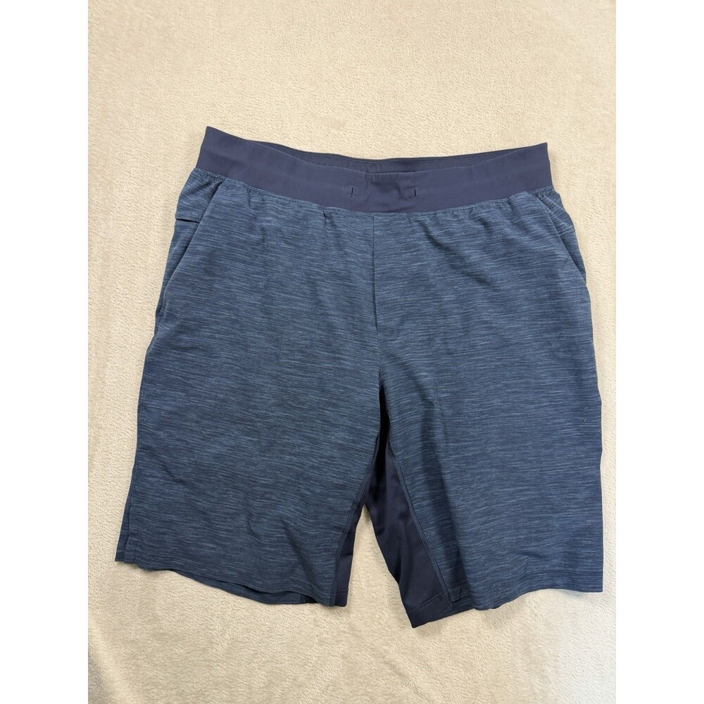 Lululemon T.H.E. Shorts Heather Allover Iron Blue True Navy 11" Inseam Mens XL